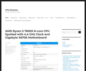 Cpu-Rumor.com(Intel, AMD, and Other CPU Rumors) Screenshot