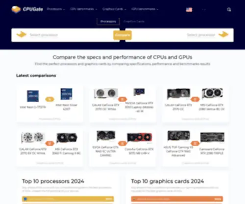 Cpugate.com(CPUs and GPUs Comparison) Screenshot