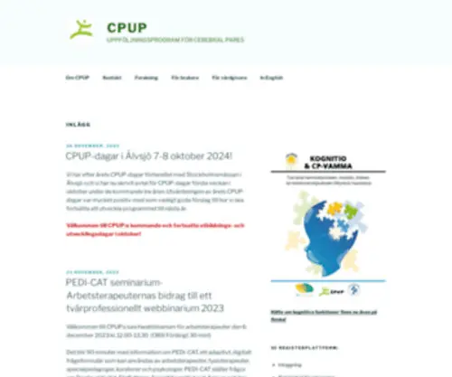 Cpup.se(UPPFÖLJNINGSPROGRAM FÖR CEREBRAL PARES) Screenshot