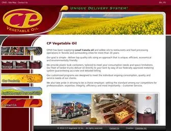 Cpvegoil.ca(Greater Toronto Area Canola oil refill service) Screenshot