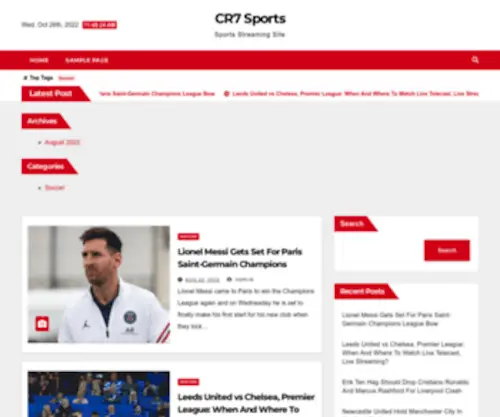 CR7Sports.us(Sports Streaming Site) Screenshot