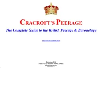 Cracroftspeerage.co.uk(Title Page) Screenshot