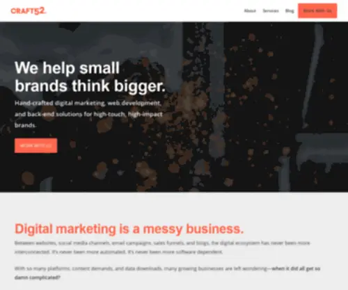 Craft52.co(Hand-crafted digital marketing, web development, and back-end solutions for high-touch, high-impact brands) Screenshot