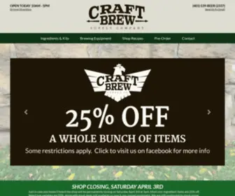 Craftbrewsupplyco.com(Craft Brew Supply Company Homebrew Shop Beer Wine Supplies RI CT) Screenshot