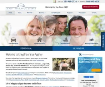 Craiginsuranceagency.com(Auto, Car, Home, Business, Windstorm Insurance in Houston Texas and Gulf Coast) Screenshot