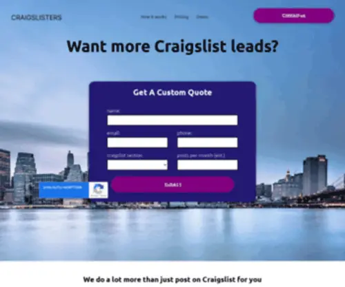 Craigslisters.com(World's Most Powerful Craigslist Posting Service) Screenshot