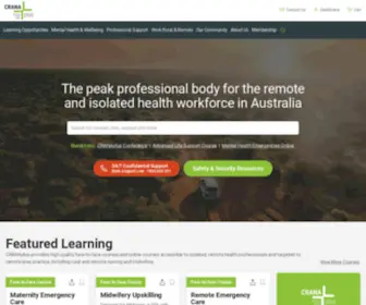 Crana.org.au(The peak professional body for the remote and isolated health workforce of Australia) Screenshot