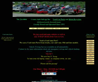 Cranesautosalvage.com(Cranes Auto Salvage Inc) Screenshot
