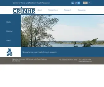 Cranhr.ca(Centre for Rural and Northern Health Research (CRaNHR) Website) Screenshot