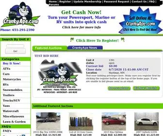 Crankyape.com(RV and Marine Online Auctions) Screenshot