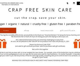 Crapfreeskincare.com(Cut the Crap. Save your Skin. Crap Free Skin Care) Screenshot