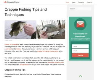 Crappiefisher.com(Crappie Fishing Tips and Techniques) Screenshot