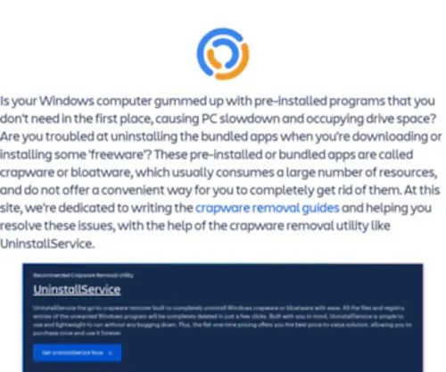 Crapwareuninstaller.com(Crapware Uninstaller) Screenshot