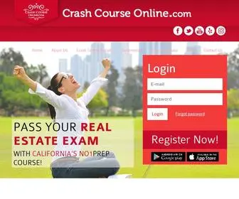 Crashcourseonline.com(Salesperson and broker real estate exam crash course) Screenshot