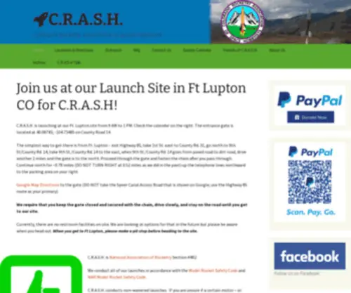 Crashonline.org(Colorado Rocketry Association of Space Hobbyists) Screenshot