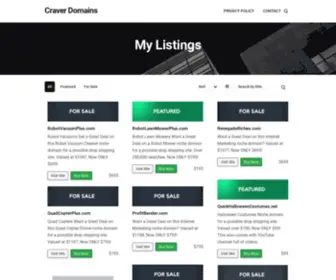 CraverDomains.com(My Listings) Screenshot