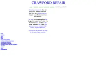 Crawfordrepair.com(Club Car Golf Carts Yamaha Golf Carts Golf Cart Parts Pre Owned Vehicles Snapper Lawn Mowers at Crawford Repair in Arapahoe Nebraska) Screenshot