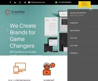 Crazarts.com(Website Designing Company in Delhi) Screenshot