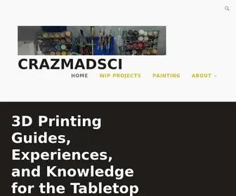 Crazmadsci.com(3D Printing Guides) Screenshot