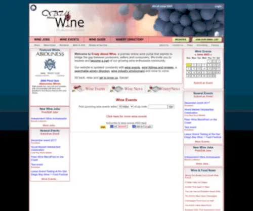 Crazyaboutwine.com(Crazy About Wine) Screenshot