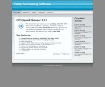 Crazyboomerang.com(MP3 Speed Changer enables you to speed up audio files) Screenshot