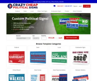 Crazycheappoliticalsigns.com(Cheap Political Signs & Custom Yard Signs) Screenshot