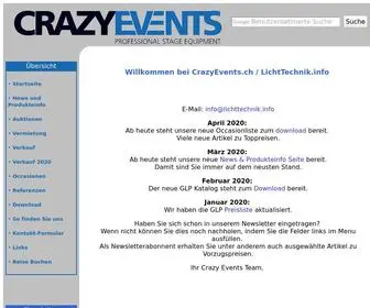 Crazyevents.ch(Crazy Events Veranstaltungstechnik) Screenshot