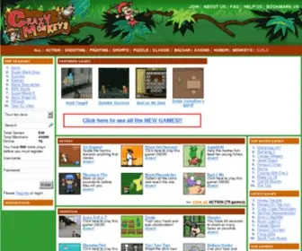 Crazymonkeys.com(Play Free Online Games and become a Crazy Monkey) Screenshot
