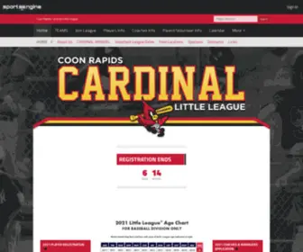 CRCLL.com(Coon Rapids Cardinal Little League) Screenshot