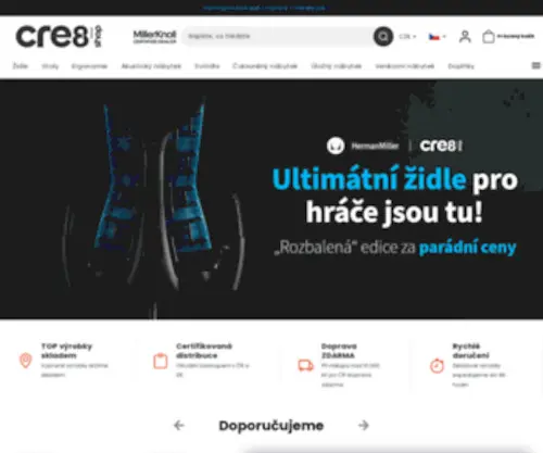 Cre8Shop.cz(Ergonomický a akustický nábytek) Screenshot
