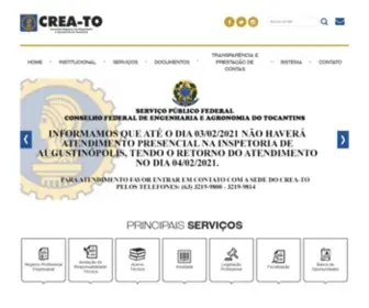 Crea-TO.org.br(Conselho Regional de Engenharia e Agronomia do Tocantins) Screenshot