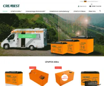 Creabest.de(LiFePO4 Batterie/Akku für Wohnmobil Wohnwagen Camping RV Boot Caravan) Screenshot