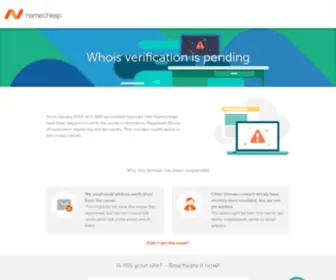 Creamcitycee.com(Registrant WHOIS contact information verification) Screenshot