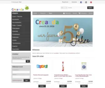 Creanda24.de(Plotter;folie;flexfolien;vinylfolie;flockfolie;beflockung;textilveredelung;textilgestaltung;plotten;silhoutte;creanda;creativ;plotterfolie) Screenshot