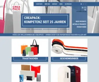 Creapack.ch(Tragetaschen, Papiertaschen, Papiertragetaschen) Screenshot