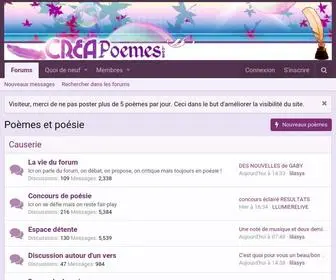 Creapoemes.com(Poème) Screenshot