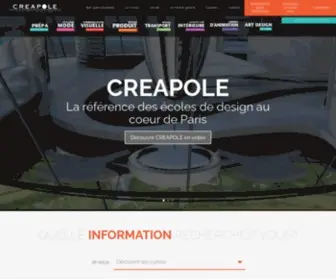 Creapole.fr(École de design avec 7 cursus post) Screenshot