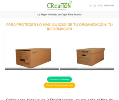 Crearton.com.mx(Cajas de Carton) Screenshot