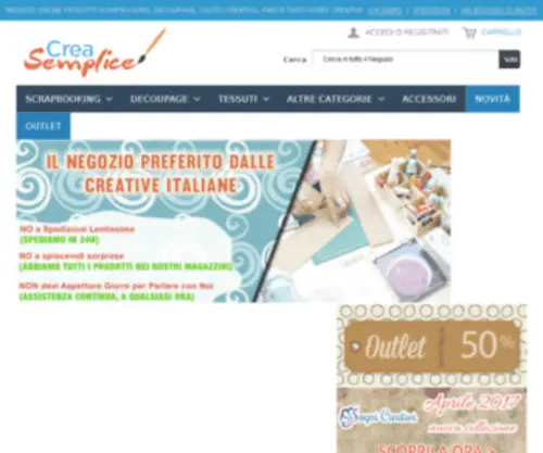 Creasemplice.it(CreaSemplice Negozio Online prodotti ScrapBooking) Screenshot