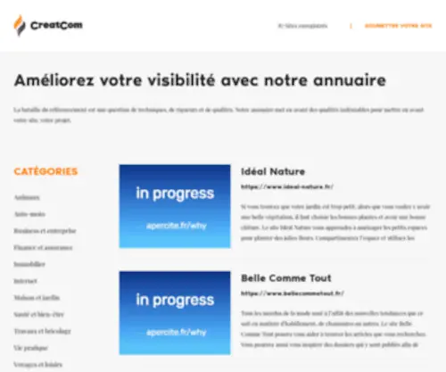 Creatcom.fr(Améliorez votre visibilité avec notre annuaire) Screenshot