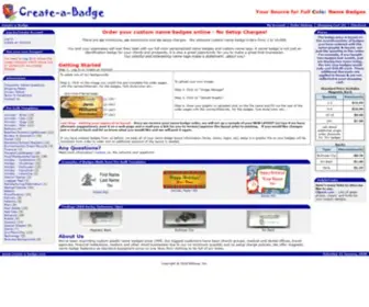 Create-A-Badge.com(Full color personalized name badges and custom name tags made with your designs) Screenshot