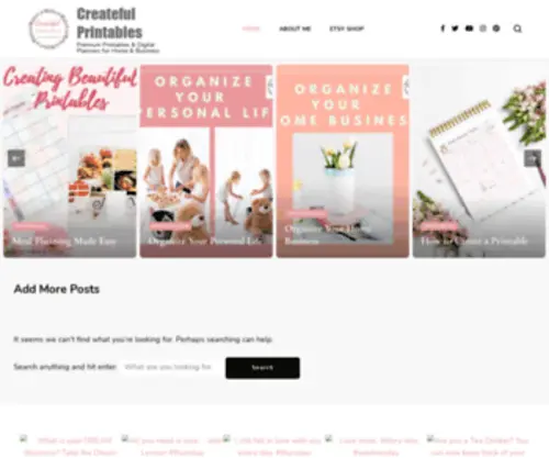 Createfulprintables.com(Premium Printables & Digital Planners for Home & Business) Screenshot