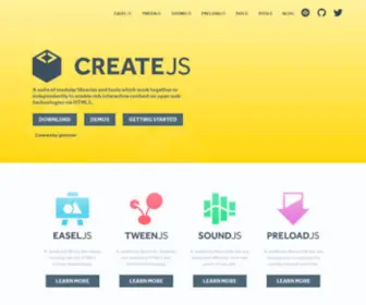 Createjs.com(A suite of JavaScript libraries and tools designed for working with HTML5) Screenshot