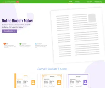 Createmybiodata.com(Free Online Marriage Biodata Maker) Screenshot