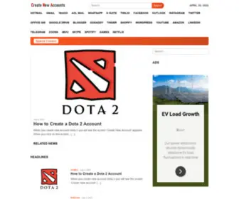 Createnewaccounts.net(Create New Accounts) Screenshot