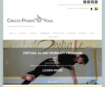 Createpoweryoga.com(We offer hot and unheated yoga classes and specialize in teaching to all levels. Join today) Screenshot