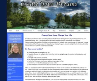 Createyourdreams.com(Shamanic Training and Hypnotherapy Training) Screenshot