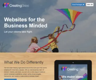 Creatingskies.com(Websites for the business) Screenshot