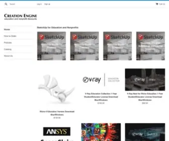 Creationengine.com(Education and Nonprofit Computer Software Discounts. Education discount pricing) Screenshot