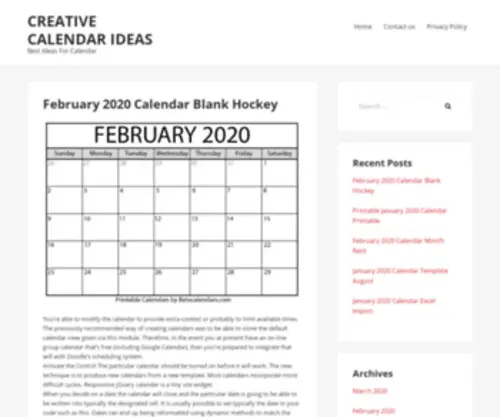 Creativecalendarideas.com(Creative Calendar ideas) Screenshot